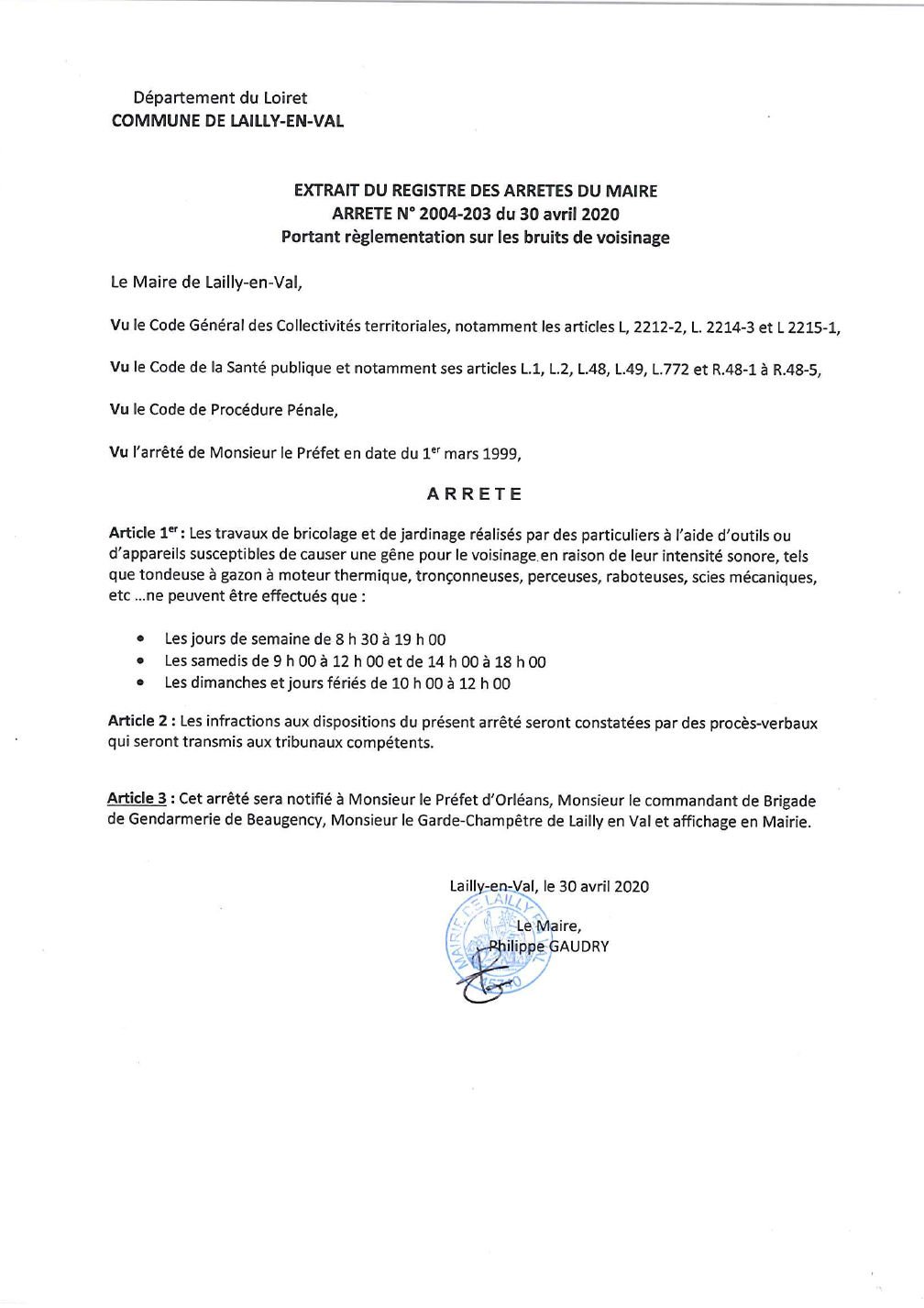 Bruit voisinage